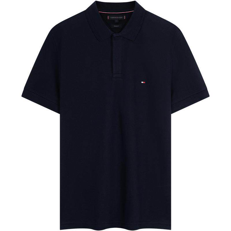 Tommy男装微肌理净色短袖POLO