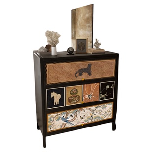 中古风鞋柜家用门口收纳柜一体靠墙入户玄关进门钢制2026新款爆款