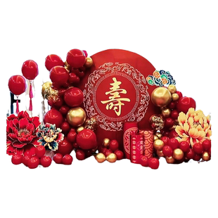 寿宴会场景布置80八十岁老人生日装饰祝寿70过大寿90背景墙kt板60