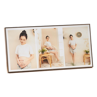 三联照片相片创意相框摆台三四宫格影楼品质细边框定制婚纱摆件