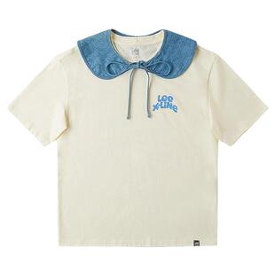 Lee舒适版圆领Logo字母印花图案日常女士短袖T恤休闲潮流LWT008