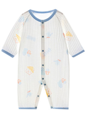 婴儿衣服夏季薄款纯棉空调服睡衣