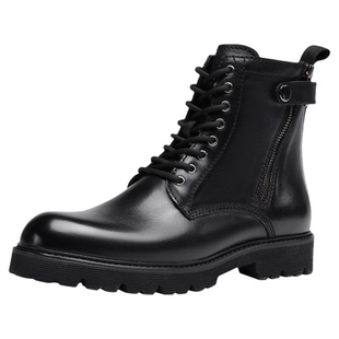 意大利诺贝达男鞋男士商务休闲短靴真皮厚底防滑耐磨户外马丁靴子