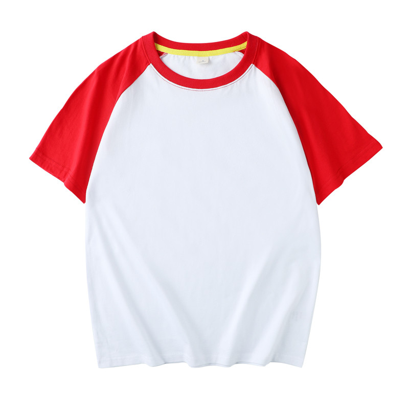 红色短袖白色长裤套装男童女童 小学生夏令营班服毕业儿童演出服