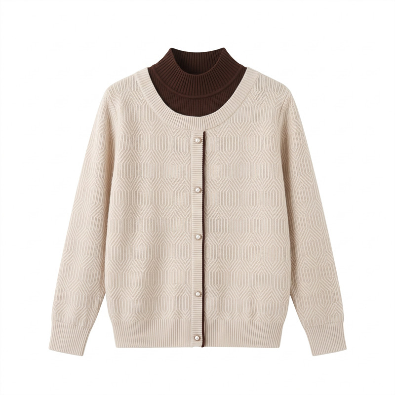时尚妈妈冬装一体加绒加厚毛衣
