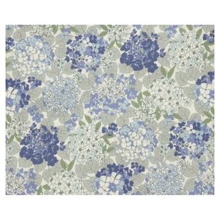 日本进口20支纯棉面料seven手工服装家居布艺DIY装饰布料雾蓝绣球