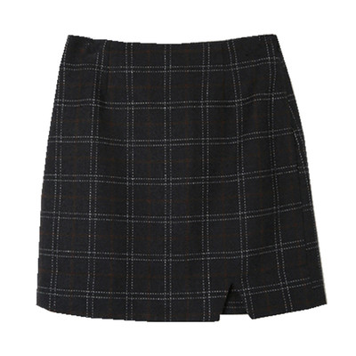 mm2023毛呢大码简约风开叉裙子