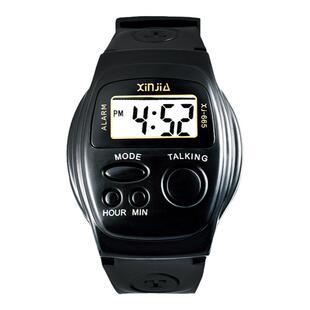 老人手表女款报时语音大数字闹钟中老年手表男款电子手表盲人专用