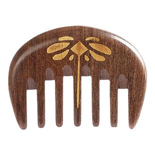 绿檀木牛角梳子檀木小木梳男随身便携家用儿童女孩头皮按摩梳