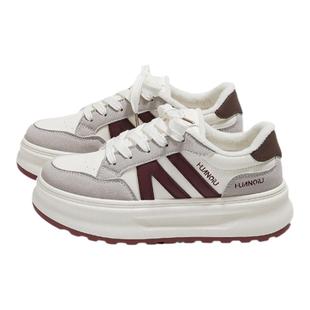 环球厚底加绒小白鞋女2025新款秋冬季保暖二棉鞋小众百搭休闲板鞋