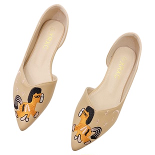 尖头侧空浅口单鞋女2026春夏季新款平底软皮百搭时尚简约通勤瓢鞋