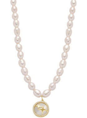 天然巴洛克淡水珍珠芒星项链原创