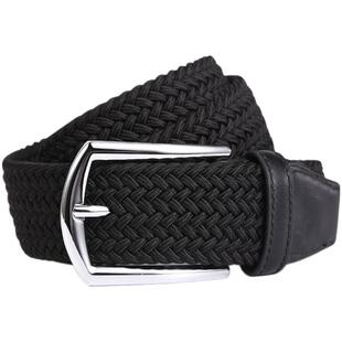 曼邦男士高尔夫编织腰带男帆布针织弹力皮带松紧无孔裤带礼物礼盒