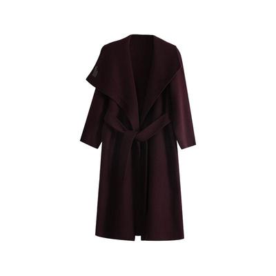 HiSaily2025秋冬新款双面呢大衣女长款大翻领羊绒羊毛外套高级感