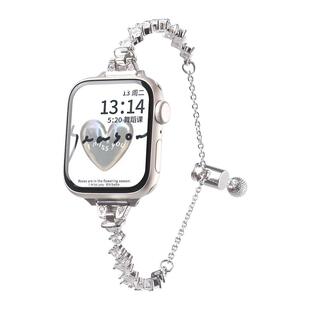 适用iwatchs11表带s10女款applewatchs9手表带小众新款s8s7苹果手表s6s5s4s3夏季金属iwatchse女生表链高级感