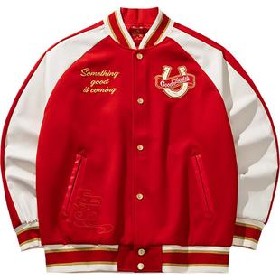 安踏好事发生丨新年款红色棒球服夹克男冬季美式外套女152618709N