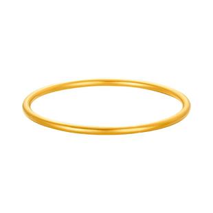 周大生黄金手镯足金古法镯子素圈婚嫁三金女友老婆女神情人节礼物