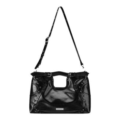 复古铆钉机车包大容量托特包