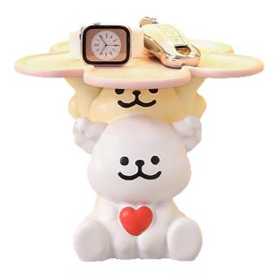 欢迎回家钥匙收纳玄关摆件创意线条小狗入户鞋柜客厅装饰乔迁礼物