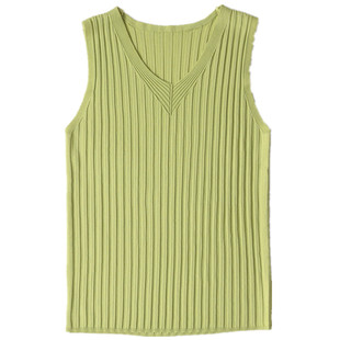 高品质冰丝V领吊带背心女夏季薄款西装内搭无袖显瘦针织打底上衣