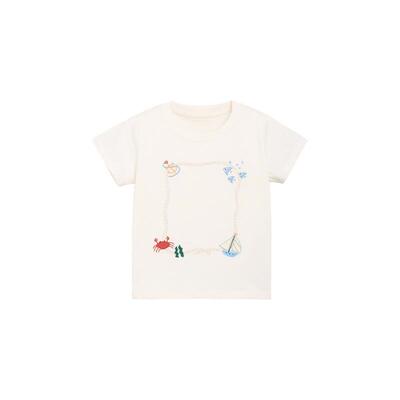 whitewheat贴布绣短袖T恤