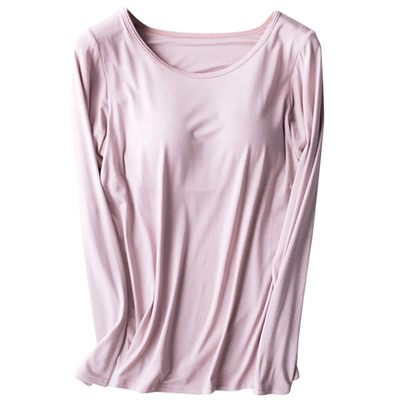 带胸垫莫代尔修身打底长袖