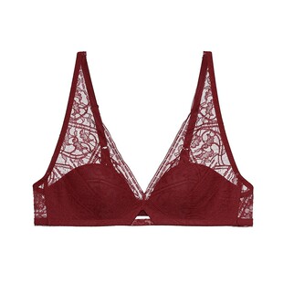 爱慕内衣官方正品牌蕾丝薄杯大胸显小性感双排扣少女学生文胸正品