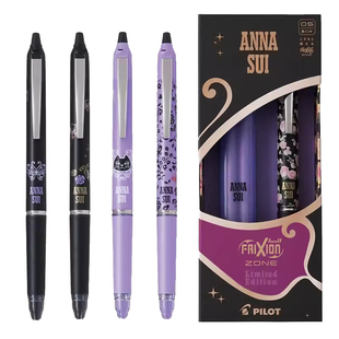 日本pilot百乐安娜苏联名frixion zone可擦中性笔0.5黑色摩磨擦按动水笔玫瑰花朵猫咪ANNA SUI限定款魔力擦