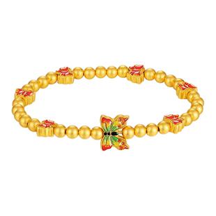 周大生蝴蝶手串S925纯银珐琅蝴蝶手链女精致设计感手饰生日礼物