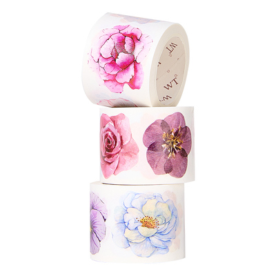 WT正品花朵模切手帐胶带