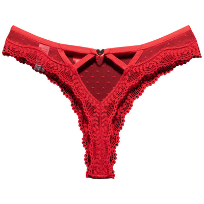 大红色欧美蕾丝丁字裤，全新密封