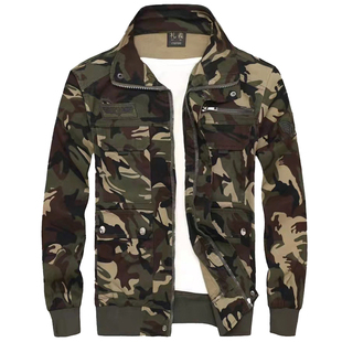 弹力迷彩上衣单件纯棉劳动工作服春秋长袖防烫耐磨工装男士