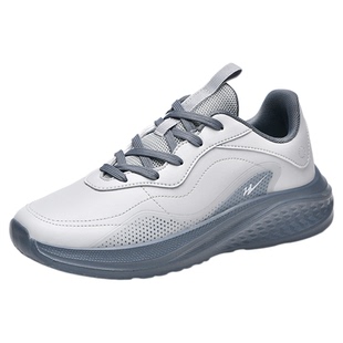 双星运动鞋男鞋官方正品革面防水跑步鞋男轻便减震软底百搭休闲鞋