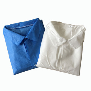 加厚防尘工作服一次性实验服防静电参观服sms无纺布防护服白大褂