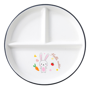 9.5英寸分格餐盘 家用早餐减脂211高颜值定量三格分隔盘子分餐盘