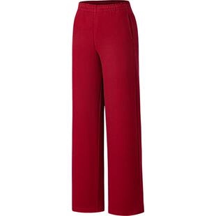 关晓彤同款安踏好事发生女裤新年红直筒加绒长裤阔腿裤162618303N