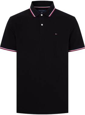 Tommy男装小绣标镶边翻领POLO衫