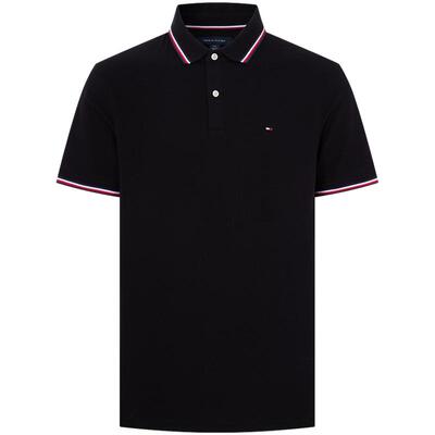 Tommy男装小绣标镶边翻领POLO衫