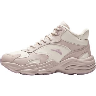 安踏行者棉鞋女鞋高帮运动鞋2025新款鞋子冬季加绒保暖皮面大棉鞋