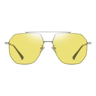 GM墨镜太阳镜飞行员男士明星同款茶色偏光防紫外近视可带度数LCW