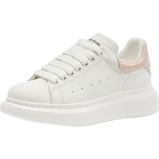 CDF女鞋2025春季新款时尚厚底板鞋舒适轻便百搭真皮休闲小白鞋女