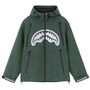 SprayGround新款鲨鱼嘴反光炫彩冲锋夹克男户外潮流情侣同款外套