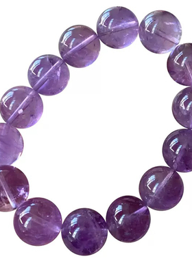 天然巴西梦幻紫水晶三圈手链冰透