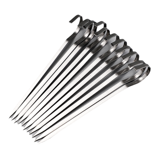 烧烤签子不锈钢吊炉扁签子烤箱吊烤签挂钩烤羊肉串烤肉专用9字钩