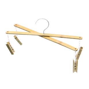 千岛湖毛竹裤架四夹高档绿色环保大夹4头加厚竹木衣架多功能晾晒