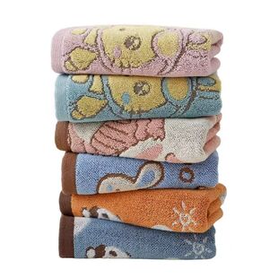 100%纯棉儿童毛巾洗脸家用全棉柔软吸水洗澡男女宝宝卡通可爱面巾