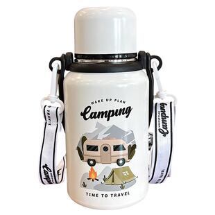 保温杯大容量男款316不锈钢杯子女双饮吸管杯可斜挎便携水壶带盖