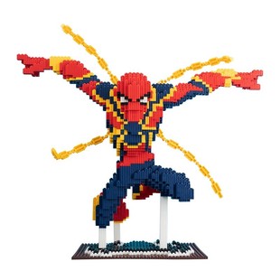 微小颗粒蜘蛛侠积木漫威英雄拼装大号钢铁侠成人益智拼图玩具男孩