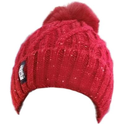 2024新款亮片毛球针织毛线帽女冬