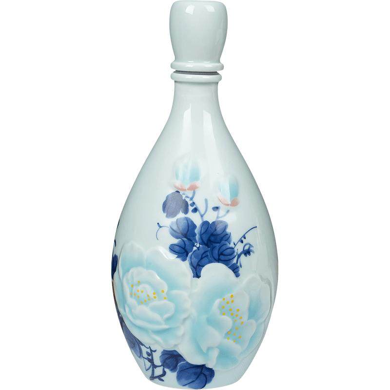 景德镇陶瓷酒坛荷花泡酒瓶仿古家用白酒小酒壶一斤装白酒瓶空酒瓶